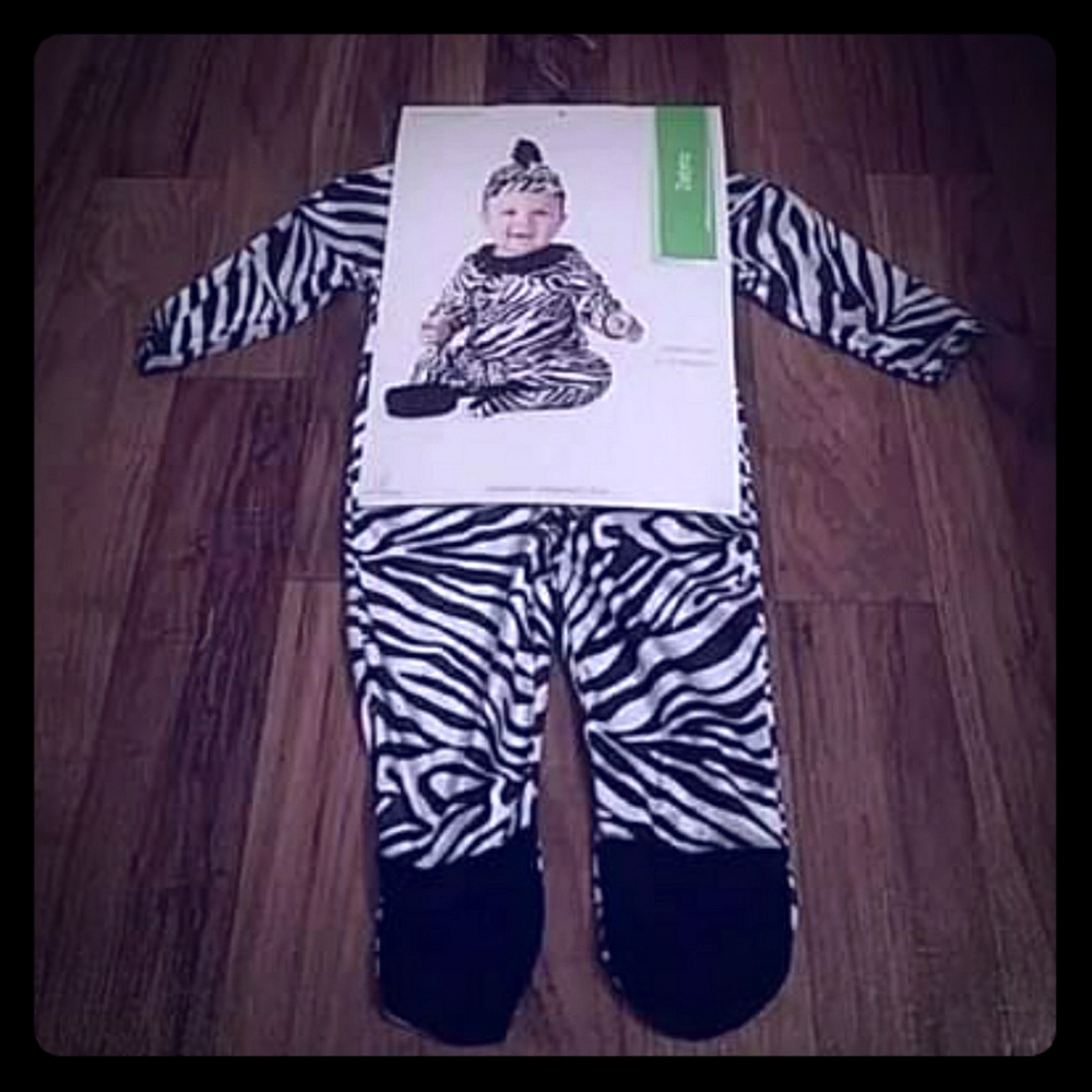 NEW ZEBRA Halloween 2 Pcs Costume Infant 6-12 Mon
